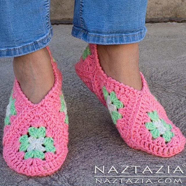Granny square slippers
