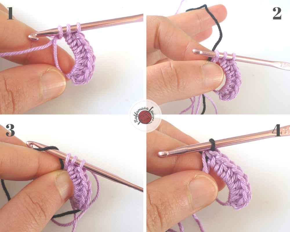 How to change color before a bobble for the Ladybug Granny Square
