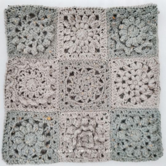 Crochet 6-Inch Floral Granny Squares - Free Patterns - Raffamusa Designs