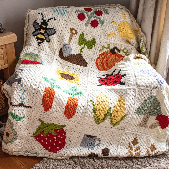 Community Garden C2C Crochet Blanket