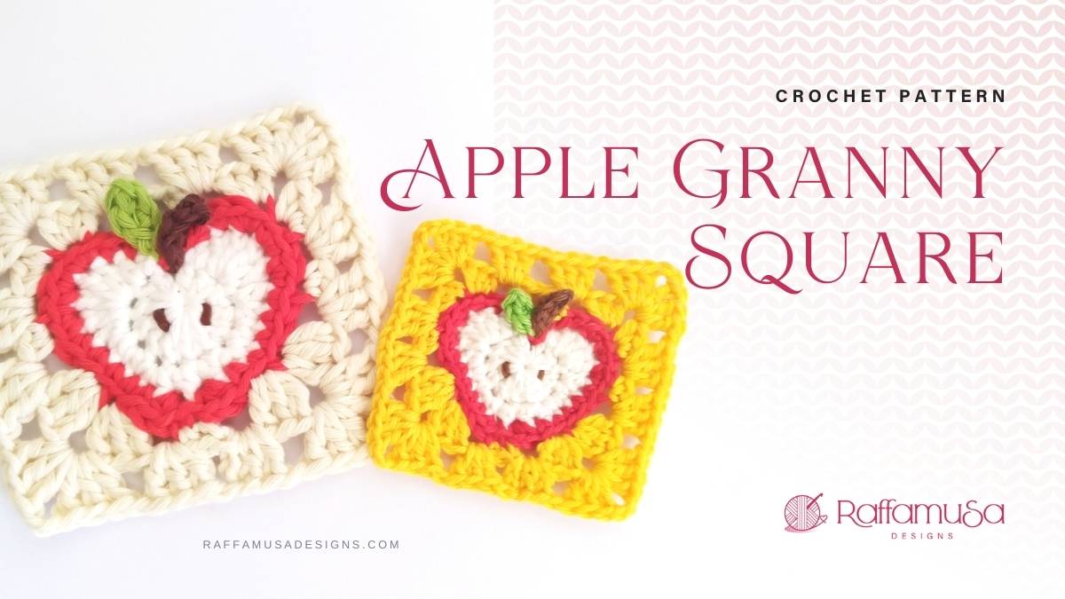 Apple Granny Square - Free Crochet Pattern - Raffamusa Designs