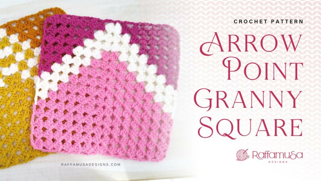 Arrow Point Granny Square - Free Crochet Pattern - Raffamusa Designs