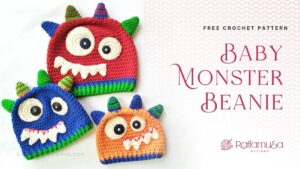 Baby Monster Beanie - Free Crochet Pattern - Raffamusa Designs