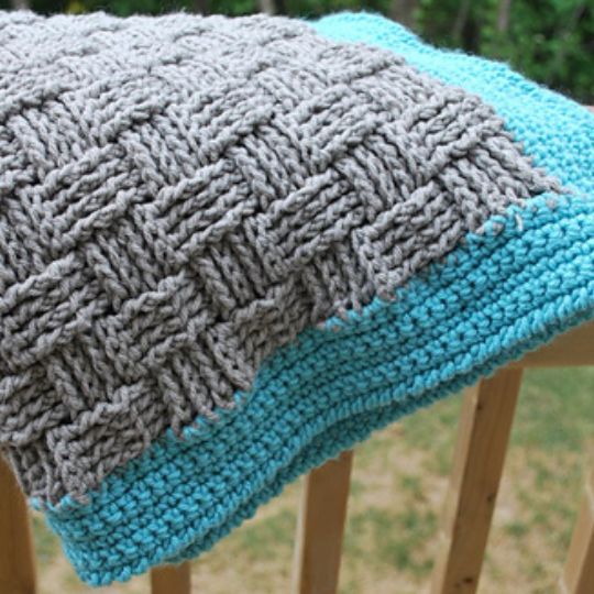 Crochet Basket Weave Baby Blanket - Patterns by Dot