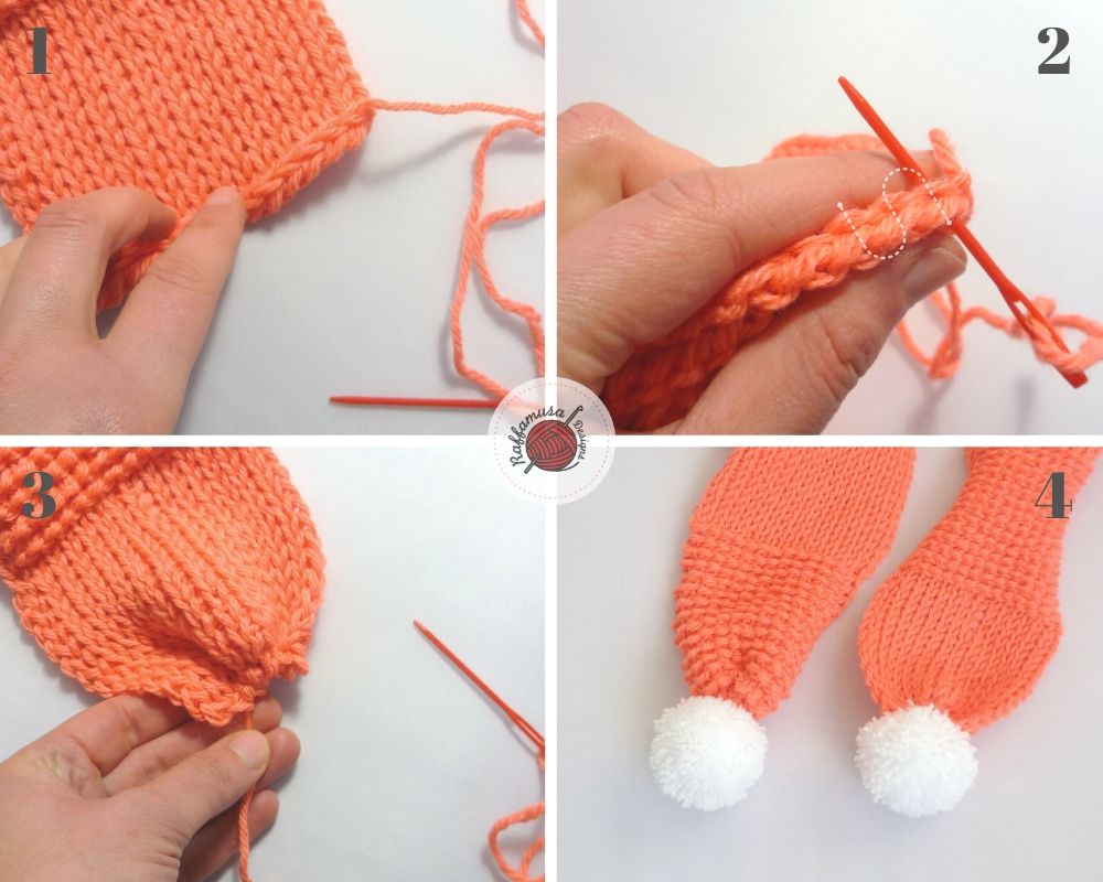 How to attach the pompom to your scarf.