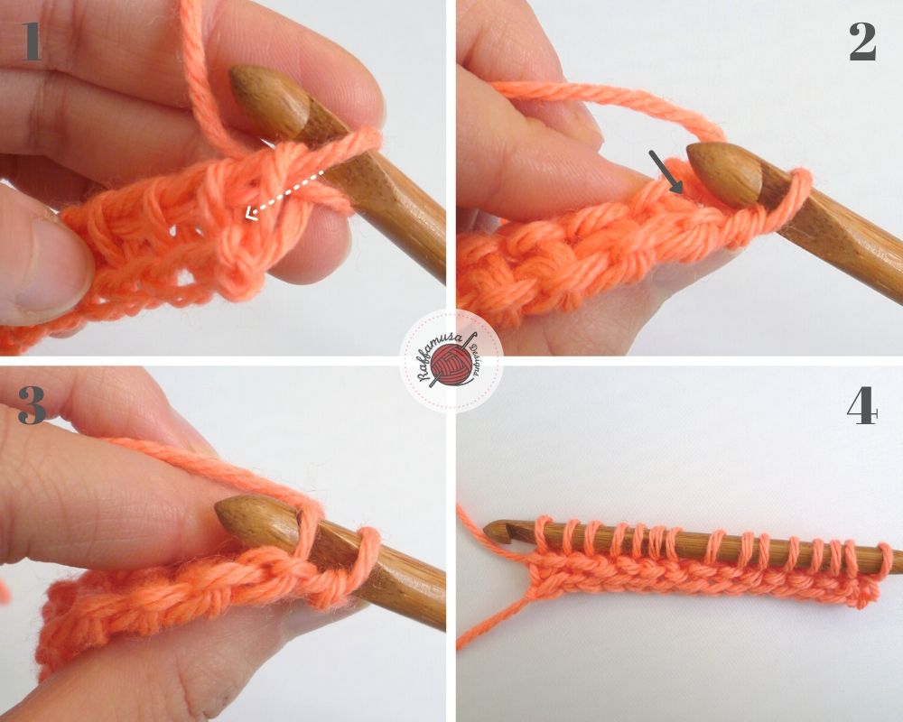 How to crochet the Tunisian crochet reverse stitch