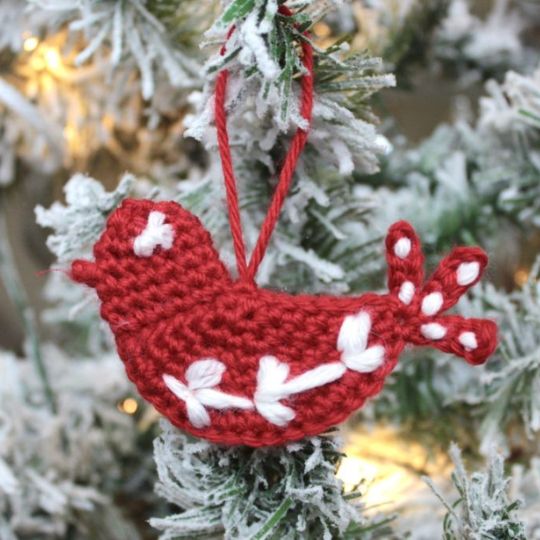 Blue Star Crochet - Nordic Style Christmas Bird