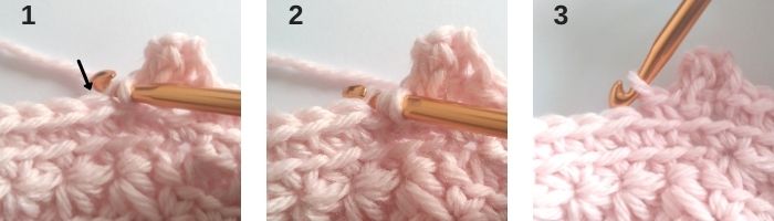 How to make a slip stitch decrease to attach the brim of the Crochet Star Stitch Beanie