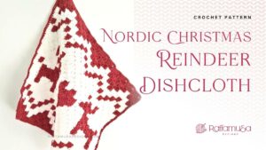 Free C2C Crochet Pattern - Nordic Reindeer Dishcloth - Raffamusa Designs