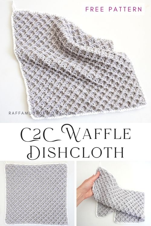 Crochet C2C Stitch Dishcloth - Raffamusa Designs