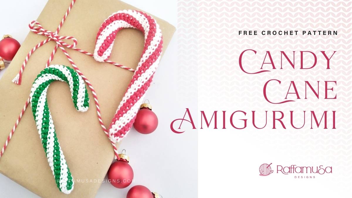 Candy Cane Amigurumi Ornament - Free Crochet Pattern - Raffamusa Designs