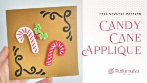 Christmas Candy Cane Appliques - Free Crochet Pattern - Raffamusa Designs