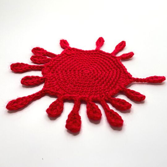 Halloween Blood Splat Crochet Coaster - Candy Downs