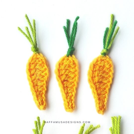 Free Crochet Pattern - Carrot Applique - Raffamusa Designs