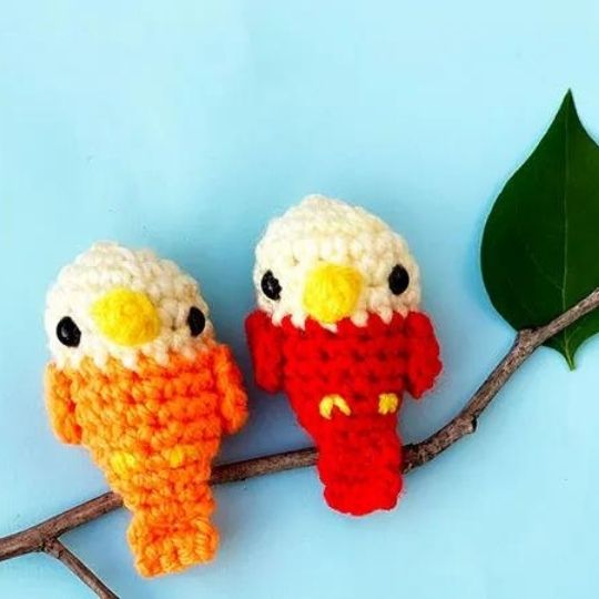 Chai Coffee Crochet - Bird Keychain
