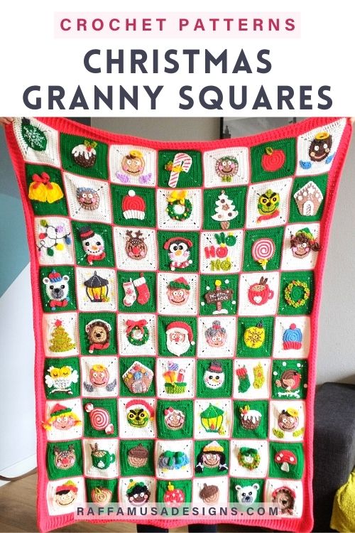 Christmas Granny Square Blanket - Raffamusa Designs