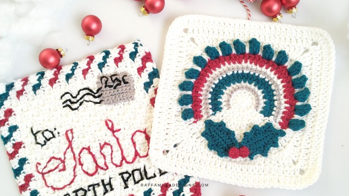 Christmas Rainbow Granny Square - RaffamusaDesigns - Free Crochet Pattern