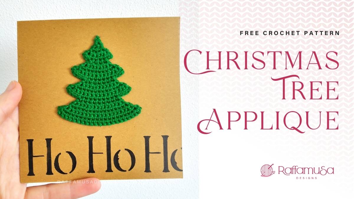 Christmas Tree Ornament Applique - Free Crochet Pattern - Raffamusa Designs