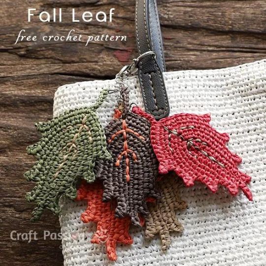 Craft Passion - Crochet Fall Leaf Charm