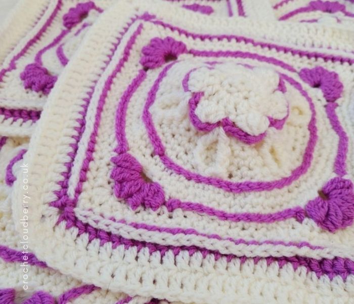 Amethyst Flower Square - Crochet Cloudberry
