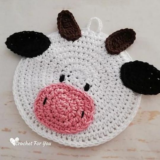 Crochet for You - Cow Potholder