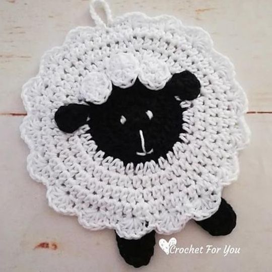 Crochet for You - Sheep Potholder