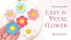 6-Petal Flower - Free Crochet Pattern - Raffamusa Designs