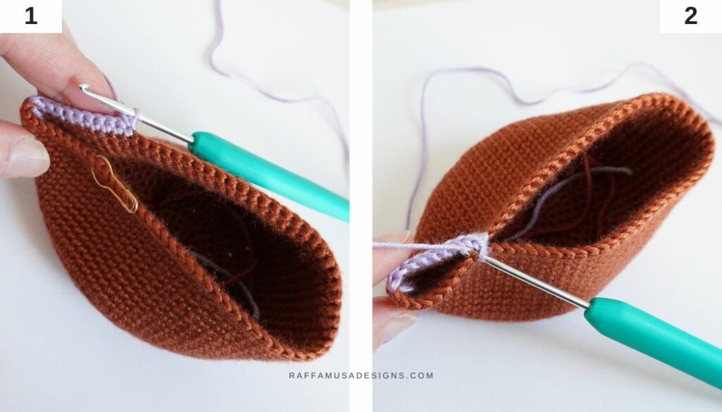 Crocheting the handle of the Baby Rattle - 1-2 - Raffamusa Designs