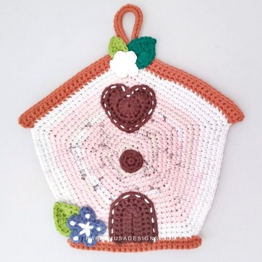 Crochet Pattern - Bird House Hot Pad - Raffamusa Designs