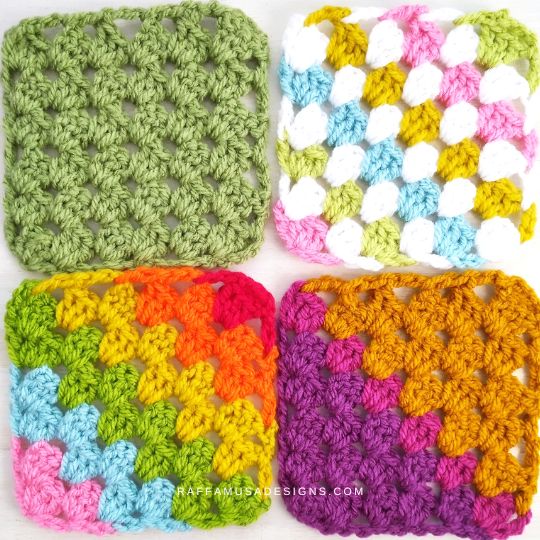 Crochet C2C Granny Squares - Raffamusa Designs