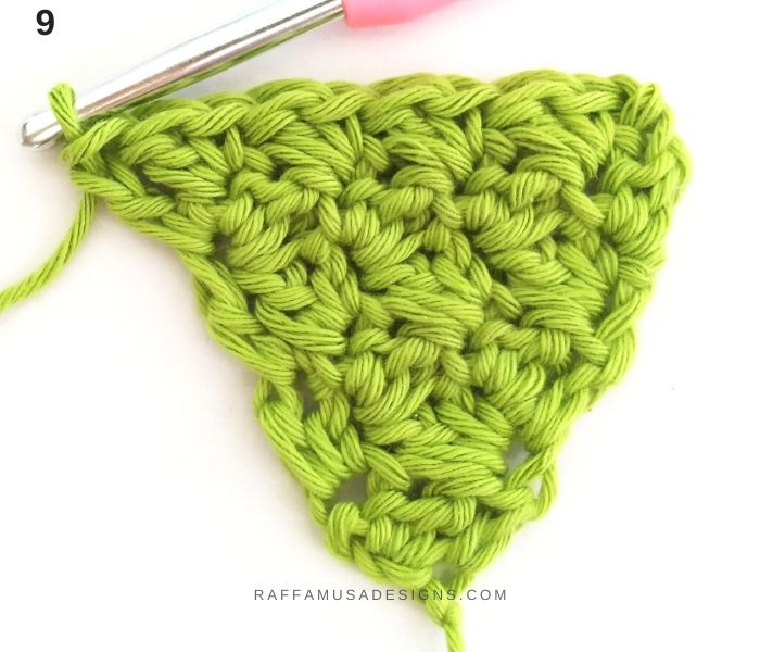Crochet Suzette Stitch Triangle - Row 6 - Raffamusa Designs