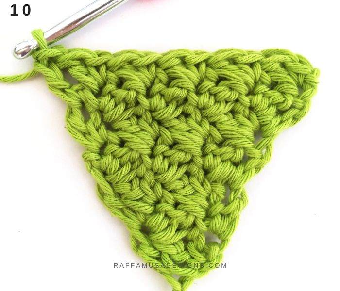Crochet Suzette Stitch Triangle - Row 7 - Raffamusa Designs