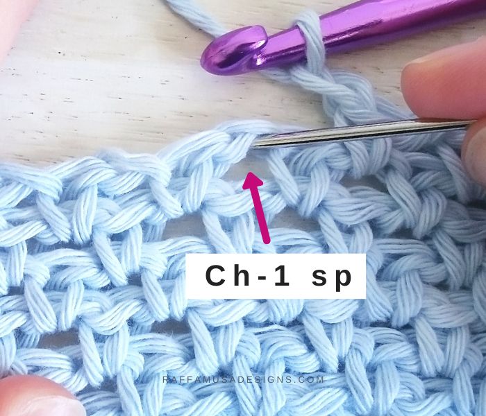 Crochet chain space (ch-1 sp)