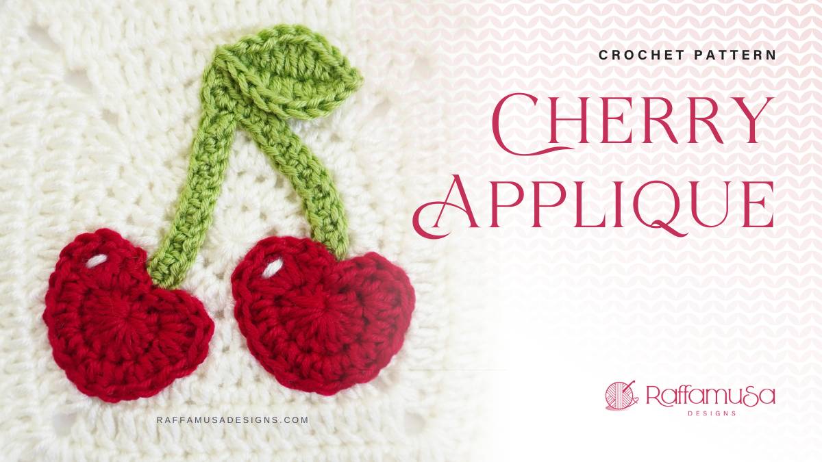 Cherry Applique - Free Crochet Pattern - Raffamusa Designs