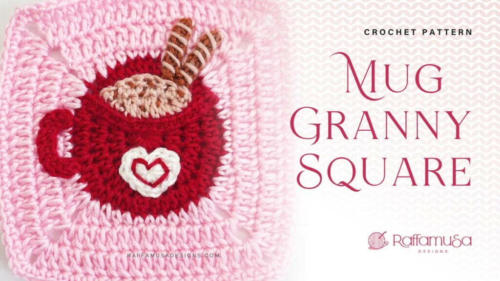 Crochet Coffee Mug Granny Square - Raffamusa Designs