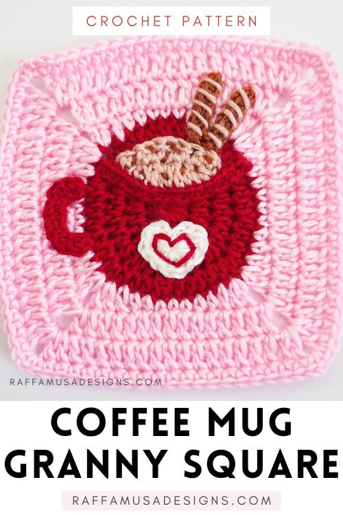 Coffee Mug Granny Square - Free Crochet Pattern - Raffamusa Designs