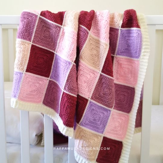 Crochet Color Salad Baby Blanket - Free Pattern - Raffamusa Designs