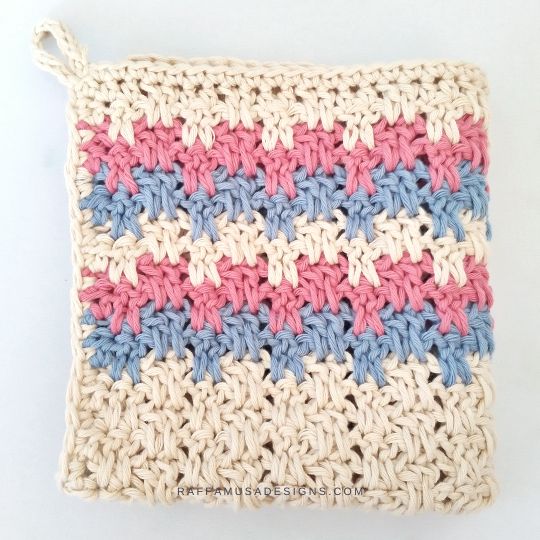 Crochet Cotton Candy Dishcloth - Raffamusa Designs