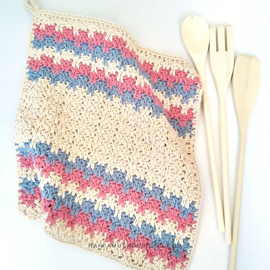 Crochet Cotton Candy Dishcloth - Raffamusa Designs