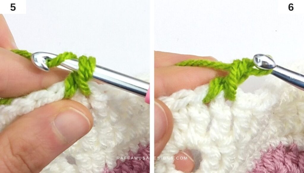 Crochet Crab Stitch Tutorial - 3 - Raffamusa Designs