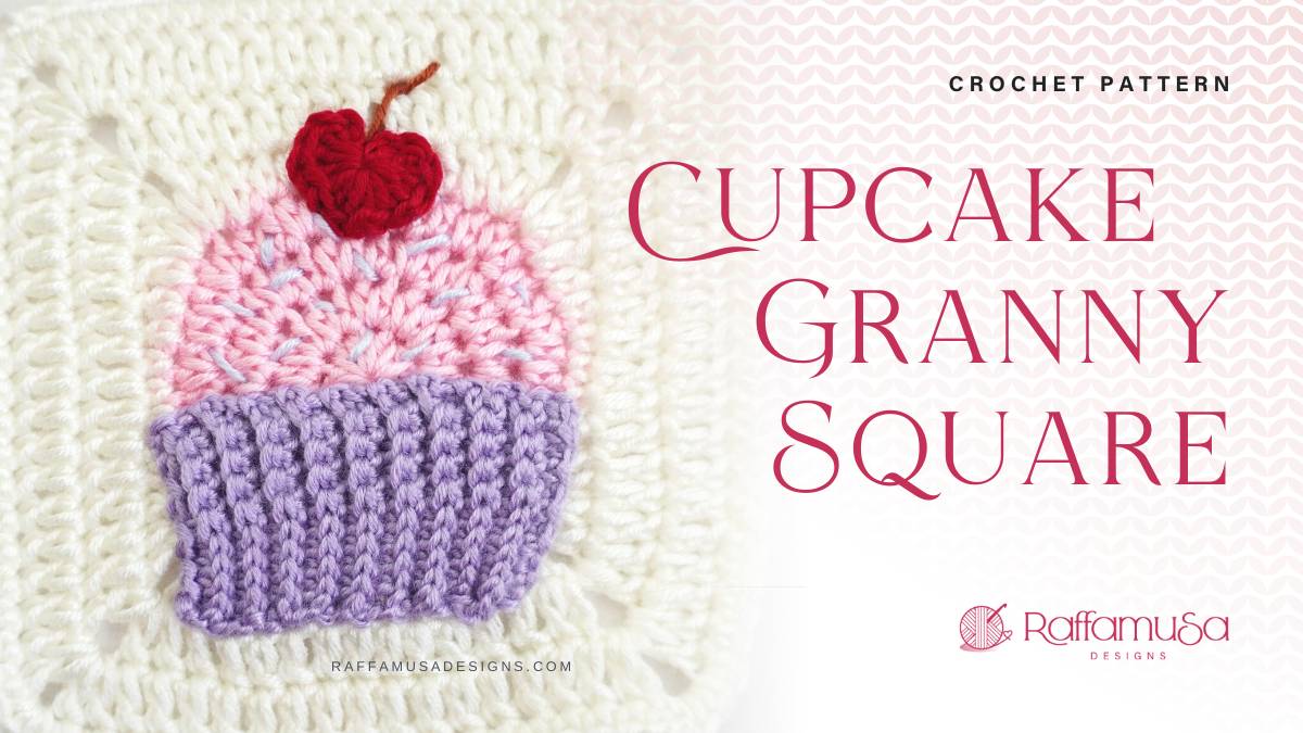 Cupcake Granny Square - Free Crochet Pattern - Raffamusa Designs