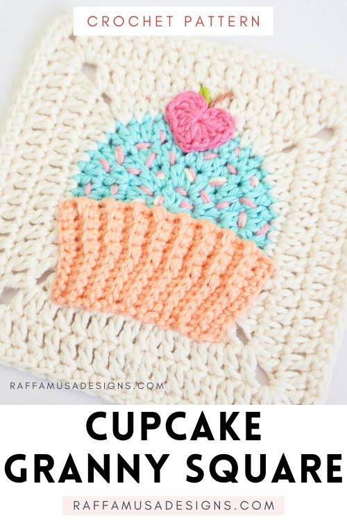 Crochet Cupcake Granny Square - Free Pattern - Raffamusa Designs