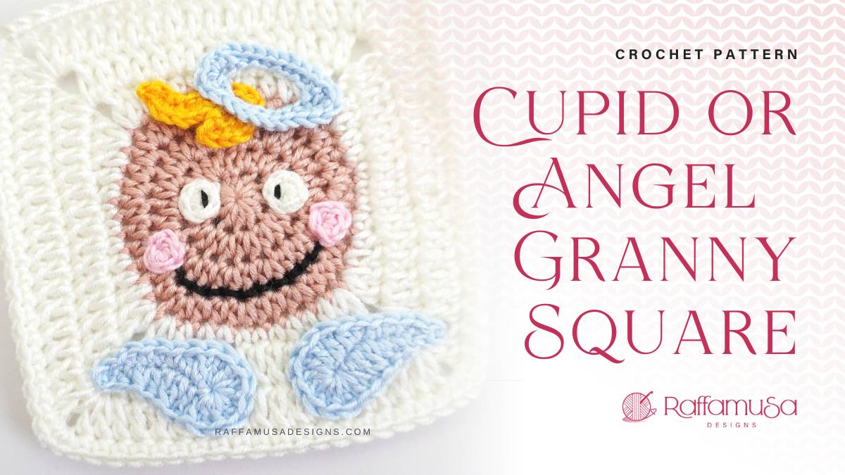 Cupid or Angel Granny Square - Free Crochet Pattern - Raffamusa Designs