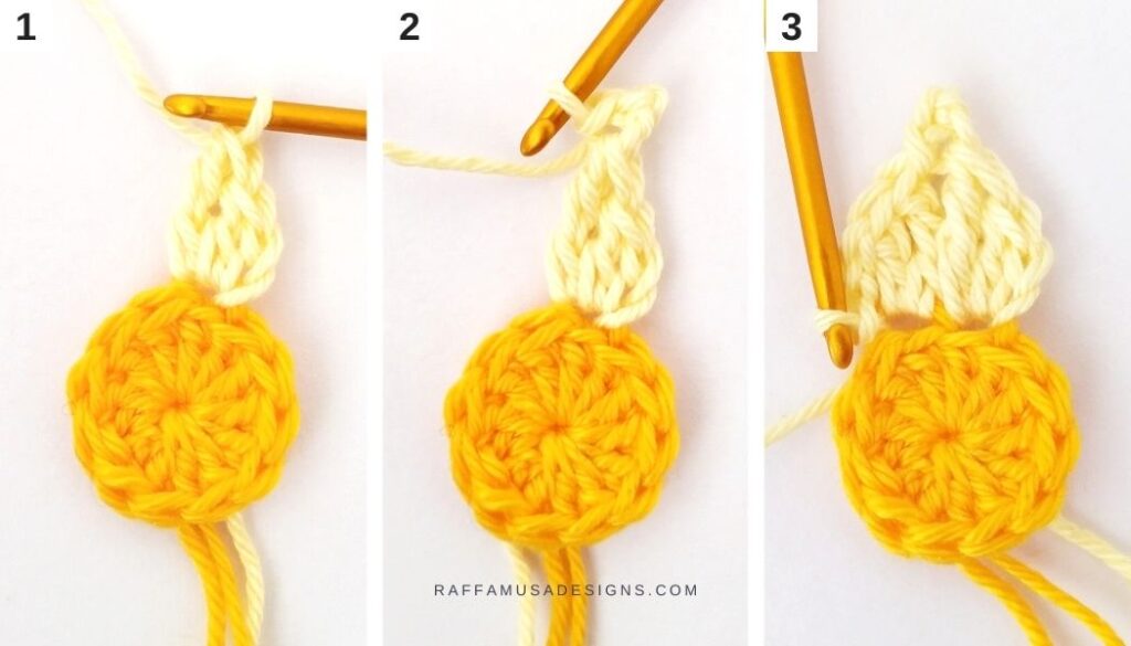 How to Crochet a Daffodil Flower Applique - Tutorial 1 - Raffamusa Designs