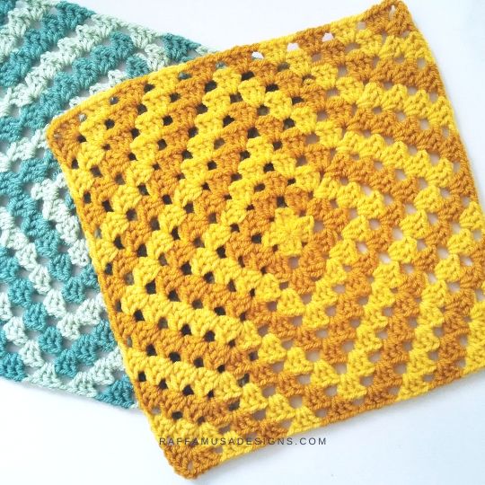 Crochet Diamond Granny Squares - Raffamusa Designs