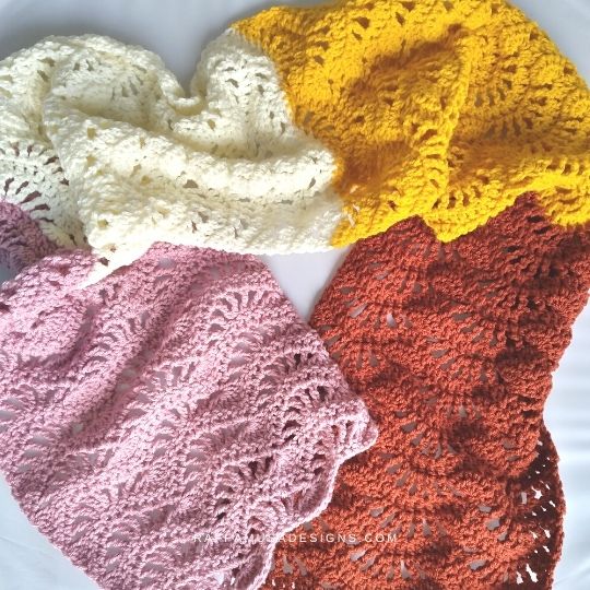 Crochet Color Block Scarf - Raffamusa Designs