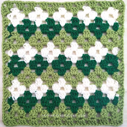 Granny Diamond Square crocheted using the granny st with chain sps between groups of 3 dc