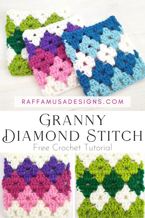 How to Crochet the Granny Diamond Stitch - Raffamusa Designs
