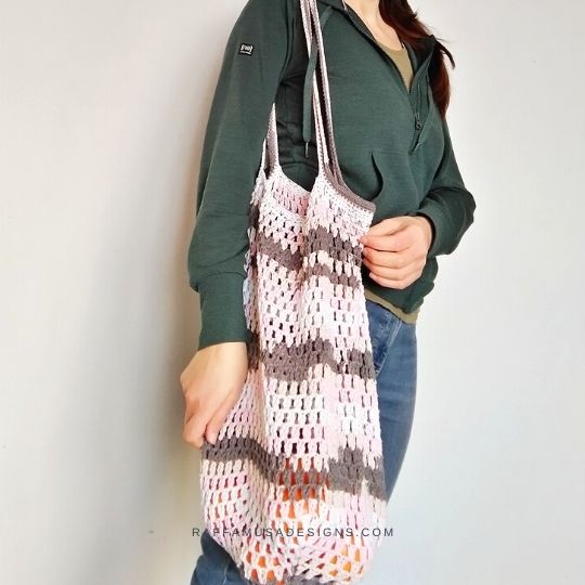 Crochet Granny Hexagon Market Bag - Raffamusa Designs