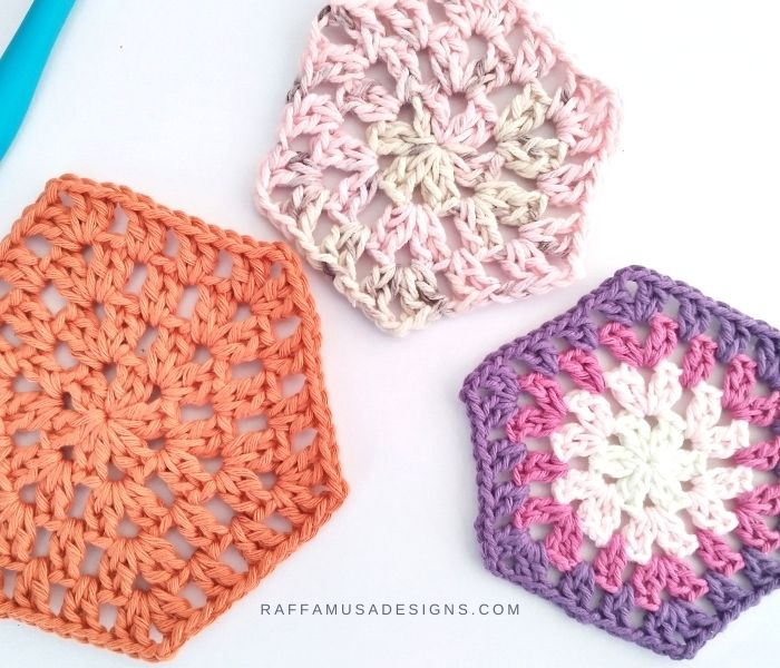 Crochet Granny Hexagons - Raffamusa Designs